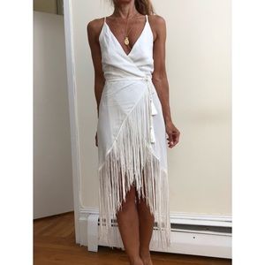 fringe wrap dress
